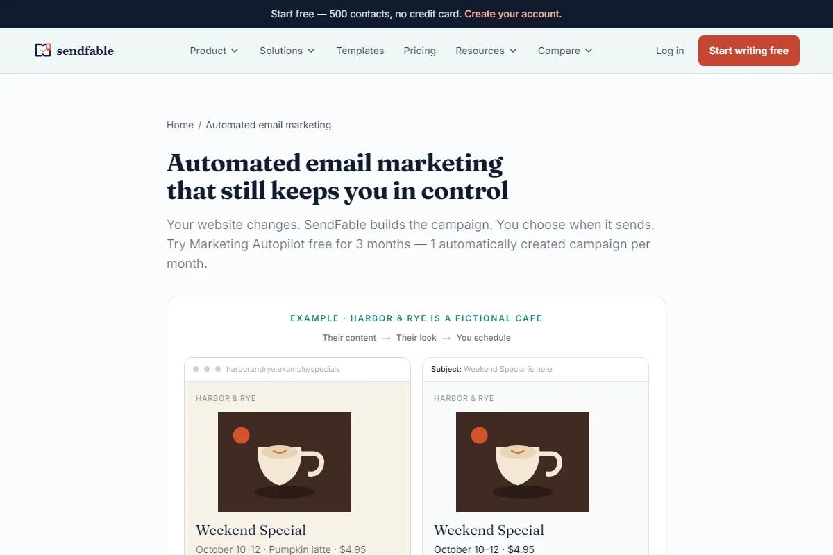 Scribe turning a website special into a campaign you schedule